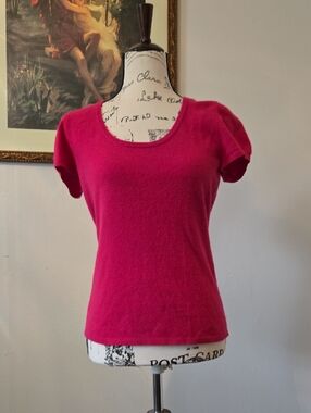 Ann Taylor Short Sleeve Scoop Neck Top - Cashmere